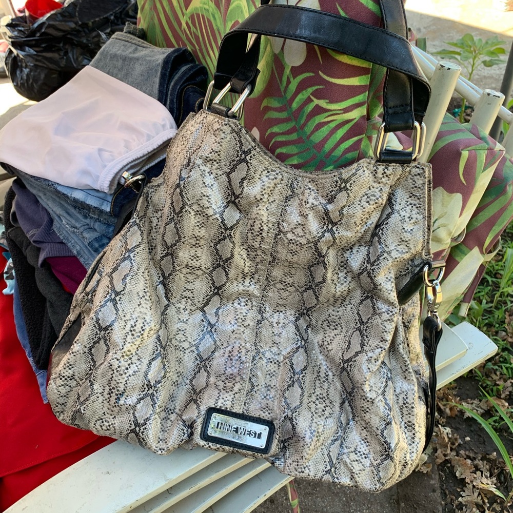 Faux snake skin bag